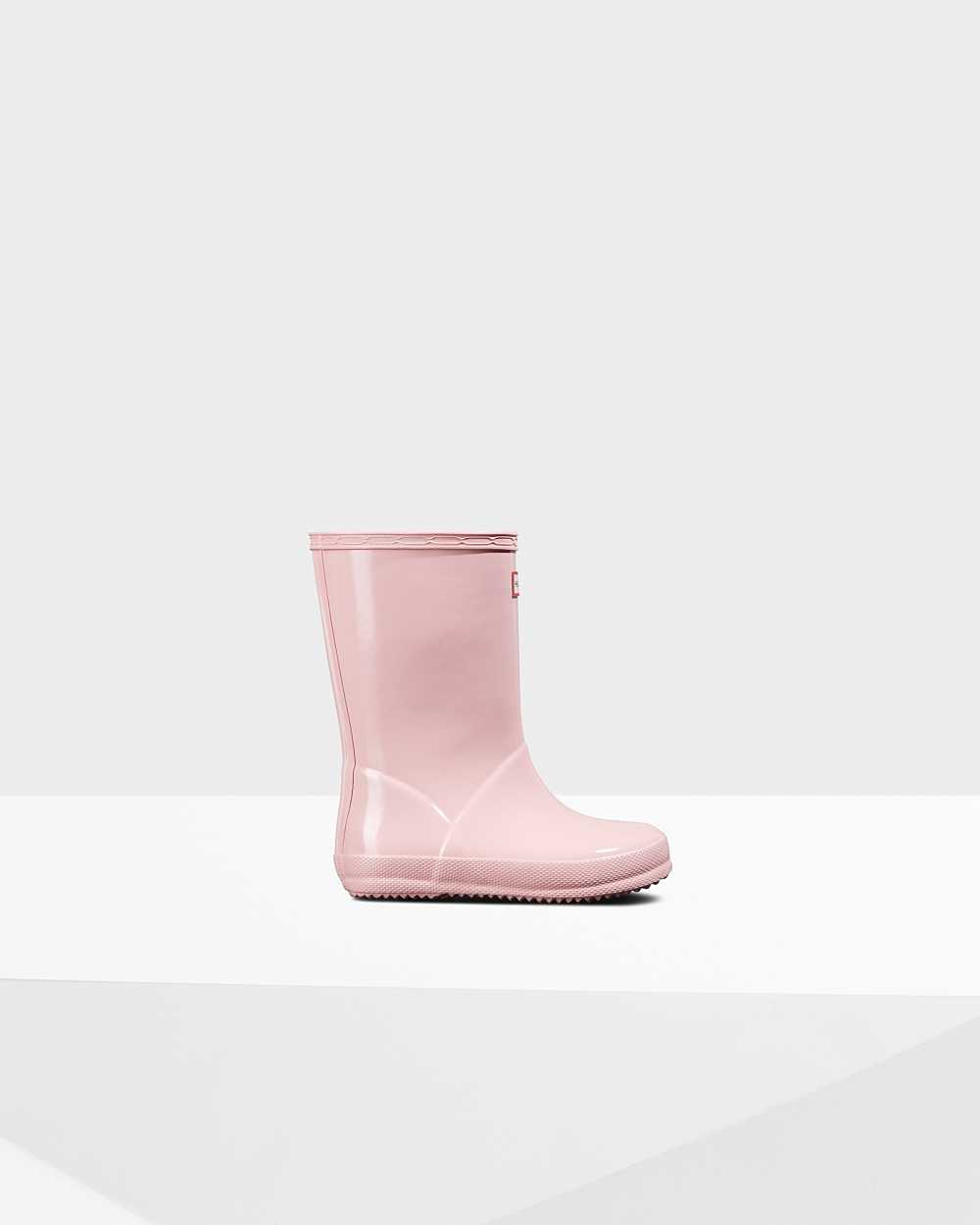 Botas De Agua Niños - Hunter Original First Classic Gloss Rosas - JSBPTN-079 - Rosas